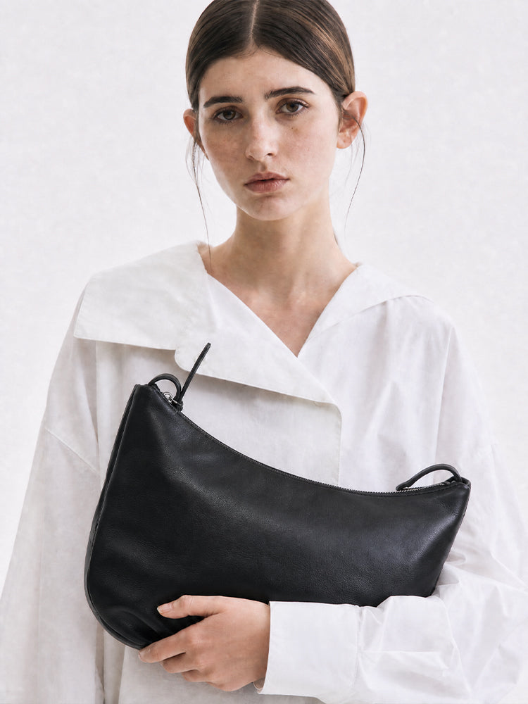 ANTE ISLA Marlene Crescent Bag, Women's Shoulder Bag, Minimalist Large‑Capacity Crossbody Bag, Ideal for Birthday Gifts