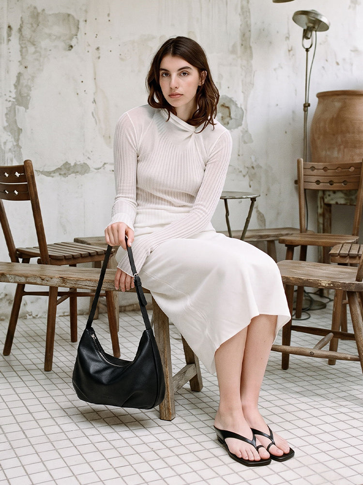 ANTE ISLA Marlene Crescent Bag, Women's Shoulder Bag, Minimalist Large‑Capacity Crossbody Bag, Ideal for Birthday Gifts