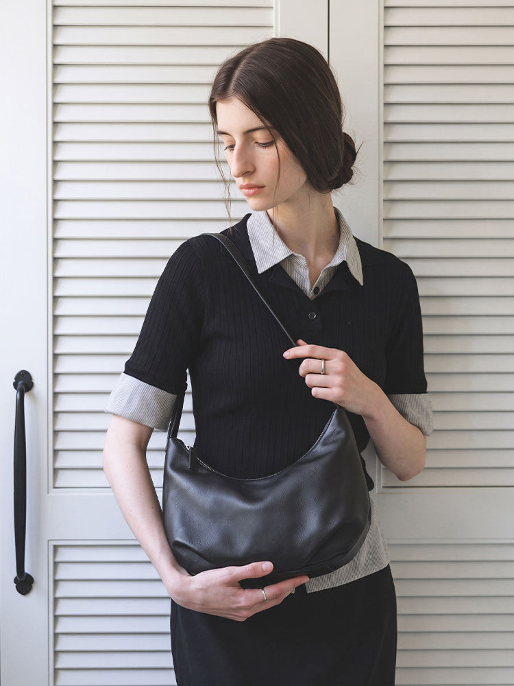 ANTE ISLA Marlene Crescent Bag, Women's Shoulder Bag, Minimalist Large‑Capacity Crossbody Bag, Ideal for Birthday Gifts