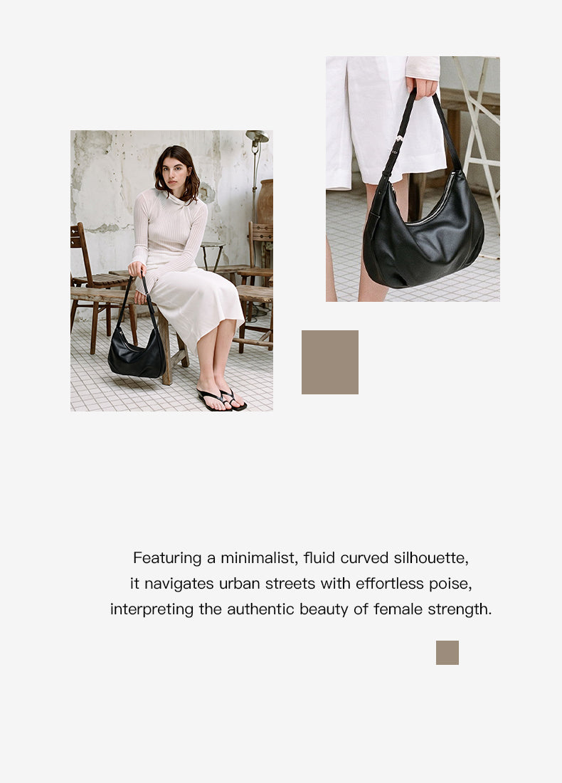 Sac bandoulière pour femme ANTE ISLA Marlene Crescent, sac à bandoulière minimaliste de grande capacité, idéal pour les cadeaux d'anniversaire