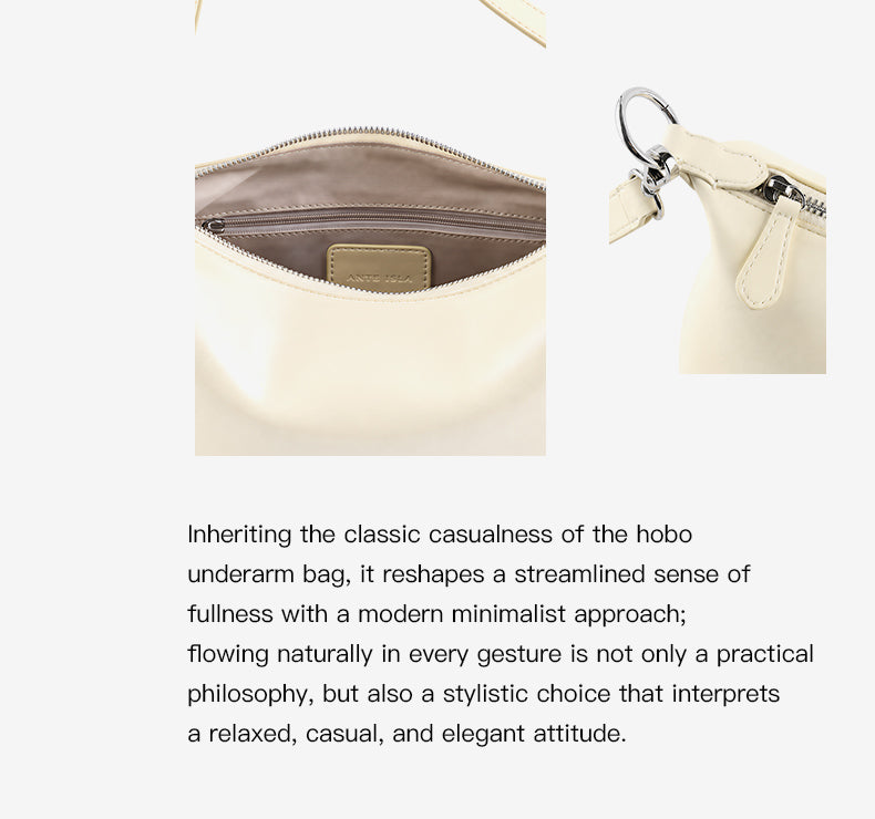 ANTE ISLA Astrid Hobo Bag for Women, Minimalist Large Capacity Shoulder & Crossbody Bag, Ideal Gift for Her